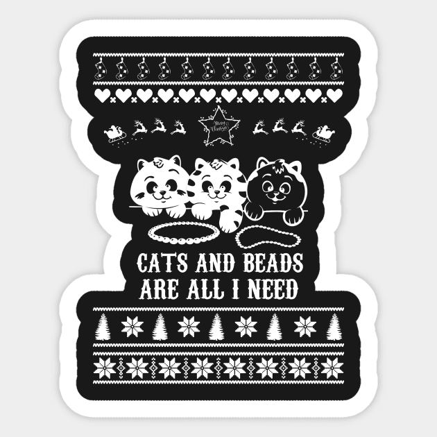 Merry Christmas CATS AND BEADS Sticker by bryanwilly